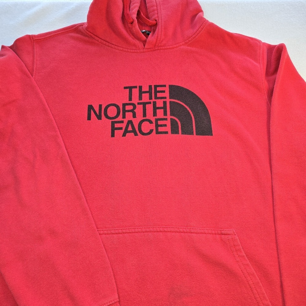 The North Face Red Hoodie Mens L Gorpcore Half Dome Logo Pullover Sweatshirt...
